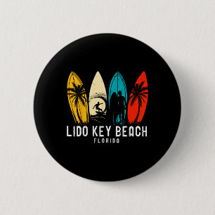 Retro Lido Key Beach Florida Surfboarder Design Vo Ronde Button 5,7 Cm