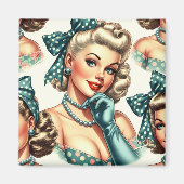 Retro Lief Klassiek Pin-up Magneet (Voorkant)