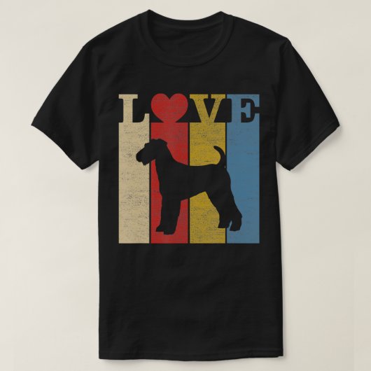 Retro Liefde Airedale Terriër Hond Gift T-shirt (Design voorkant)