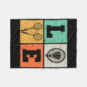Retro Liefde Badminton Liefhebber Fleece Deken (Voorkant (Horizontaal))