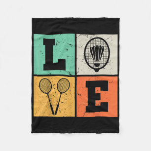 Retro Liefde Badminton Liefhebber  Fleece Deken