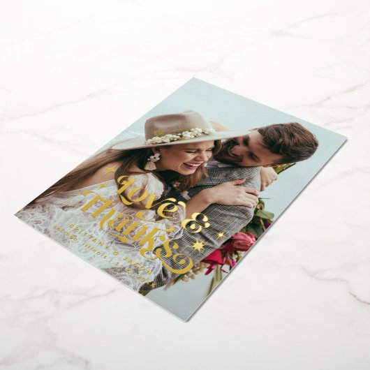 Retro Liefde en Bedankt Overlay Folie Uitnodiging (Gedraaid)