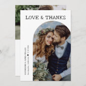Retro Liefde en Bedankt Witte Boog 2 Foto Bruiloft (Voorkant / Achterkant)