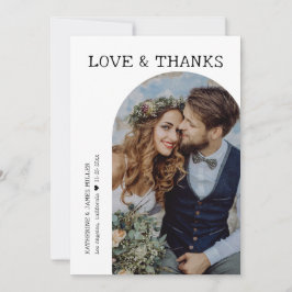 Retro Liefde en Bedankt Witte Boog 2 Foto Bruiloft