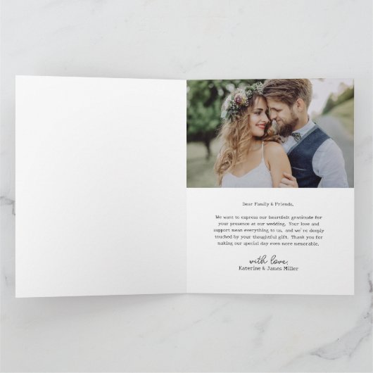 Retro Liefde en Bedankt Witte Boog 2 Foto Bruiloft (Binnen)