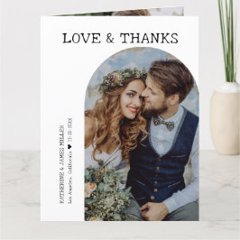Retro Liefde en Bedankt Witte Boog 2 Foto Bruiloft