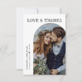 Retro Liefde en Bedankt Witte Boog Twee Foto Bruil (Voorkant)