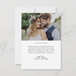 Retro Liefde en Bedankt Witte Boog Twee Foto Bruil