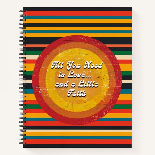 Retro Liefde & Geloof Gepersonaliseerd Notitieboek (Voorkant)