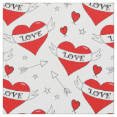 Retro Liefde Harten Patroon Stof (Close Up)