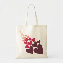 Retro liefde harten tote bag