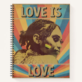 Retro Liefde is Liefde LGBTQ+ Trots Notitieboek