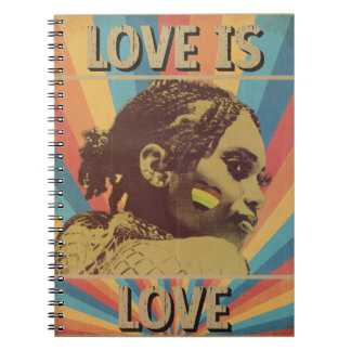 Retro Liefde is Liefde LGBTQ+ Trots Notitieboek