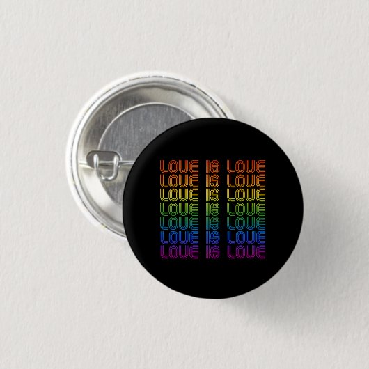 Retro Liefde is Liefde Ronde Button 3,2 Cm (Voorkant /achterkant)