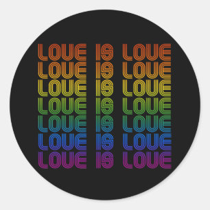Retro Liefde is Liefde Ronde Sticker