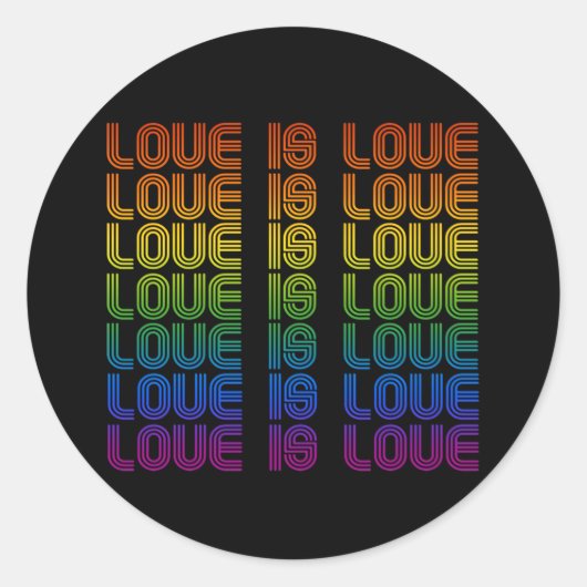 Retro Liefde is Liefde Ronde Sticker (Voorkant)