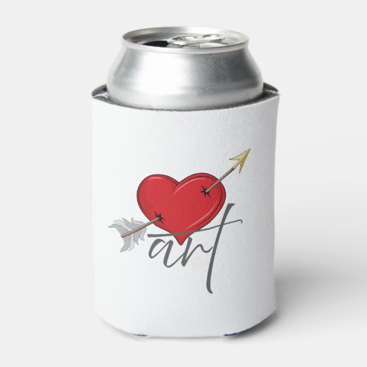  retro liefde kunst cupido hart blikjeskoeler (Blikje Voorkant)