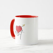  retro liefde kunst cupido hart mok (Voorkant links)