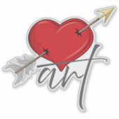  retro liefde kunst cupido hart sticker (Voorkant)