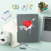  retro liefde kunst cupido hart sticker (iPad Cover)