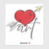  retro liefde kunst cupido hart sticker (Vel)
