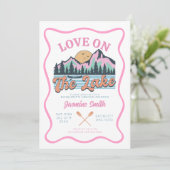 Retro Liefde op het meer vrijgezellenfeest Kaart (Staand voorkant)