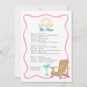 Retro Liefde op het meer vrijgezellenfeest Kaart (Achterkant)