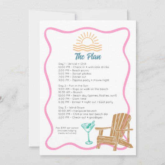 Retro Liefde op het meer vrijgezellenfeest Kaart (Achterkant)