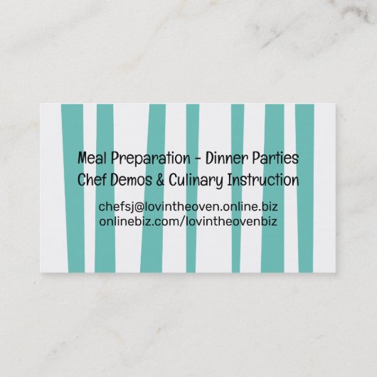 Retro Liefde Oven Kookles Bakken Chef Visitekaartje (Achterkant)