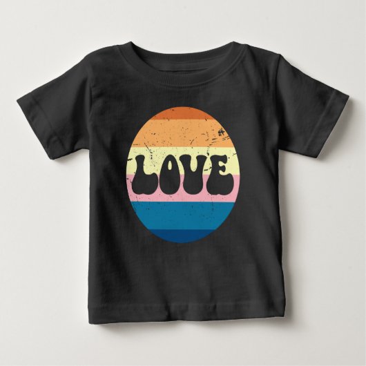 Retro Liefde Typografie Op  Sunset Stripes (Voorkant)