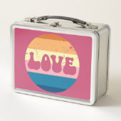 Retro Liefde Typografie Op  Sunset Stripes (Voorkant)
