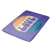 Retro Liefde Typografie Op  Sunset Stripes Badmat (Gekanteld)
