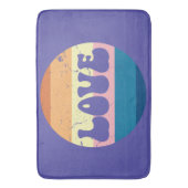 Retro Liefde Typografie Op  Sunset Stripes Badmat (Voorkant Verticaal)