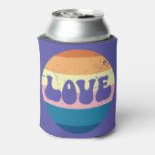 Retro Liefde Typografie Op  Sunset Stripes Blikjeskoeler (Blikje Achterkant)