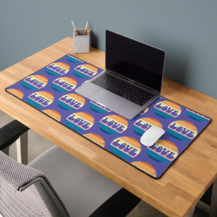 Retro Liefde Typografie Op  Sunset Stripes Bureaumat