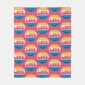 Retro Liefde Typografie Op  Sunset Stripes Fleece Deken (Voorkant)