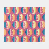 Retro Liefde Typografie Op  Sunset Stripes Fleece Deken (Voorkant (Horizontaal))