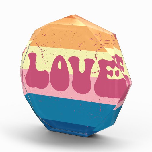 Retro Liefde Typografie Op  Sunset Stripes Fotoblokken (Rechts)