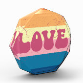 Retro Liefde Typografie Op  Sunset Stripes Fotoblokken (Links)