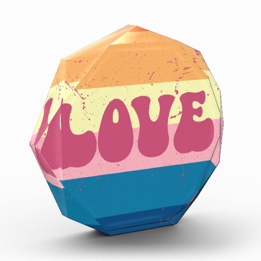 Retro Liefde Typografie Op  Sunset Stripes Fotoblokken (Links)