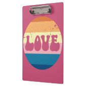 Retro Liefde Typografie Op  Sunset Stripes Klembord (Links)