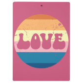 Retro Liefde Typografie Op  Sunset Stripes Klembord (Achterkant)