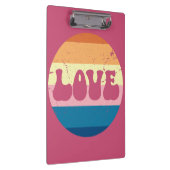 Retro Liefde Typografie Op  Sunset Stripes Klembord (Rechts)