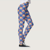 Retro Liefde Typografie Op  Sunset Stripes Leggings (Rechts)
