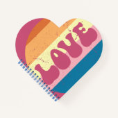 Retro Liefde Typografie Op  Sunset Stripes Notitieboek (Voorkant)
