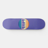 Retro Liefde Typografie Op  Sunset Stripes Persoonlijk Skateboard (Horizontaal)