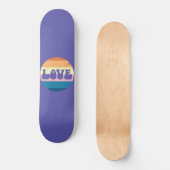 Retro Liefde Typografie Op  Sunset Stripes Persoonlijk Skateboard (Voorkant)