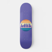 Retro Liefde Typografie Op  Sunset Stripes Persoonlijk Skateboard (Voorkant)