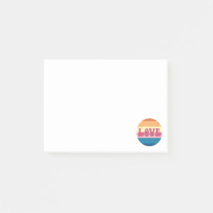 Retro Liefde Typografie Op Sunset Stripes Post-it® Notes