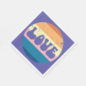 Retro Liefde Typografie Op  Sunset Stripes Servet (Hoek)